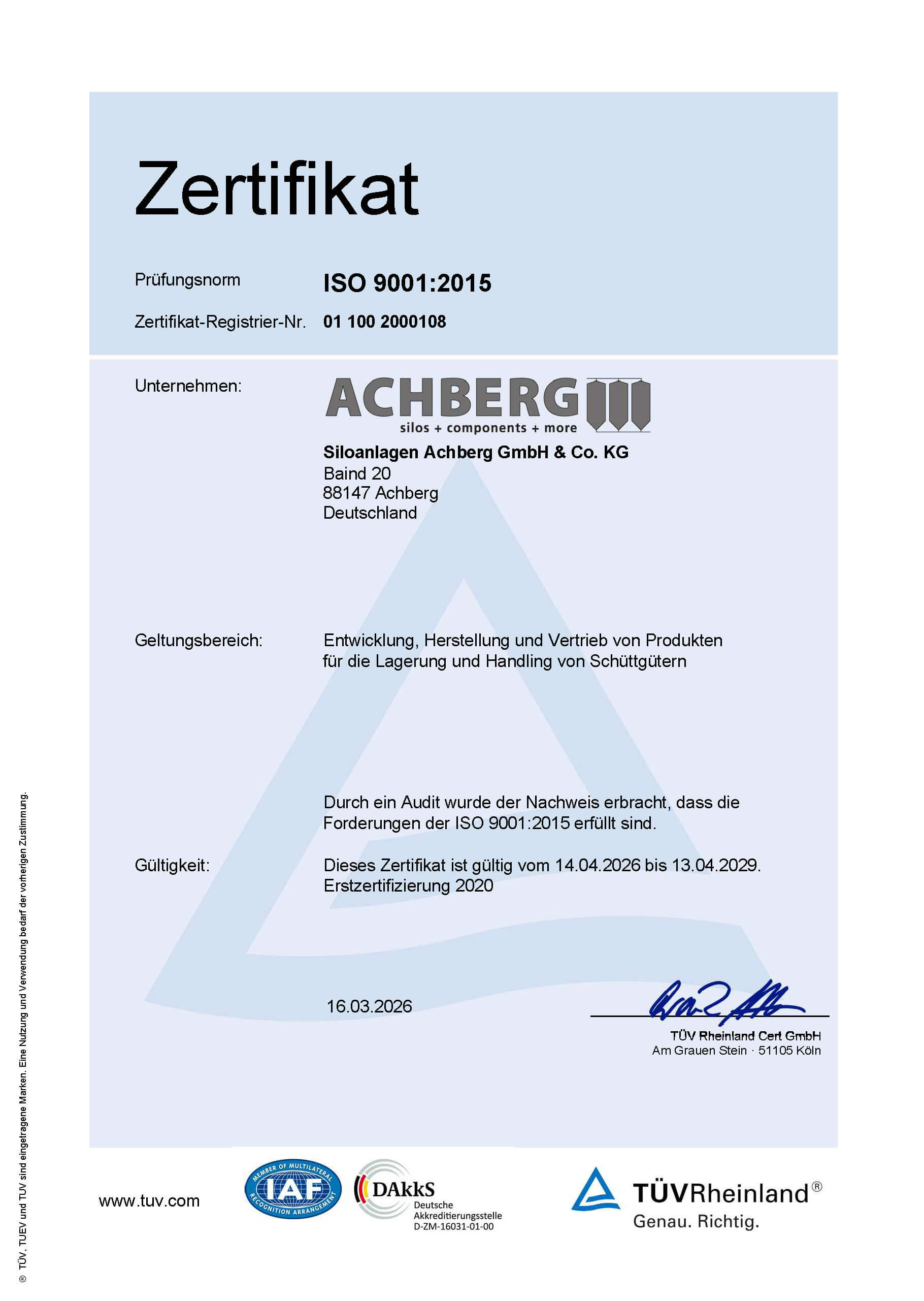 Quality management system